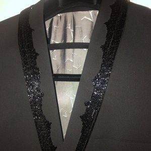 V 1969 ITALIA Black Beaded 2 Piece Suit
